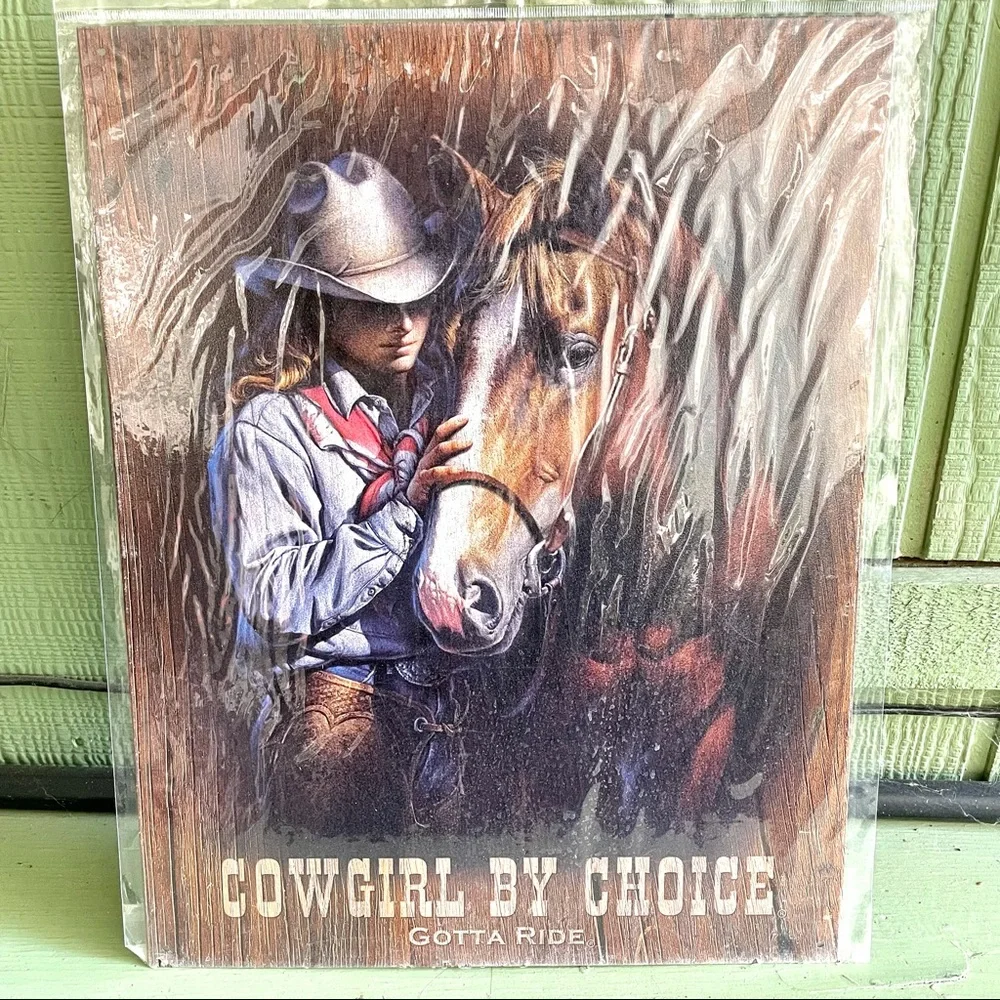 NEW Cowgirl By Choice Metal Sign